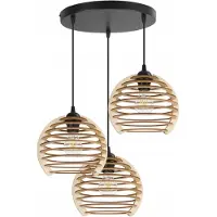 Light11 HOME Suspension, lustre, bois, abat-jour LED