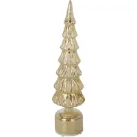 Victoria Sport Sapin de Noël décoratif à LED, 40 cm – doré, 7 niveaux, blanc chaud