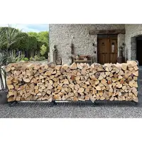 Famanu Étagère métallique pour bois de cheminée anthracite pour le stockage de 1,0 m³ de bois - aide à l'empilage stable et solide