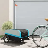 Prolenta Maison Exclusive - Remorque pour vélo, noire et bleue, capacité de 45 kg, en fer