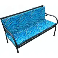 Bertoni Coussins d'assise imperméables pour banc de jardin 120 x 80 cm, motif mosaïque, amovibles, pour l'extérieur,