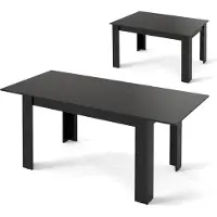 Northix Table à rallonges pour 4 à 6 personnes, 120 à 158 cm, capacité de 110 kg