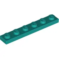 LEGO 1x6 plaque 3666 - 50 pièces turquoise foncé