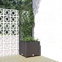 Prolenta Maison Exclusive - Jardinière avec treillis, noir, 40 x 40 x 136 cm, PP