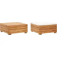 Prolenta Maison Exclusive - Table de jardin et tabouret avec coussin, en bois massif d'acacia