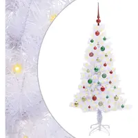 Syfax Sapin de Noël artificiel avec 150 LED Blanc 150 cm PVC et Acier