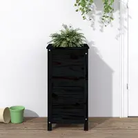 Prolenta Maison Exclusive - Jardinière noire, 40x40x78 cm, en bois massif de pin