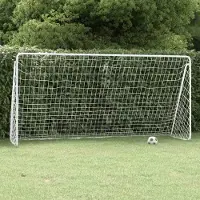 Prolenta Maison Exclusive - But de football avec filet, blanc, 366 x 122 x 182 cm, en acier