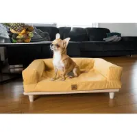 Animood Canapé pour chien , lit pour chien Sonya, jaune moutarde, 66 x 50 x 15 cm