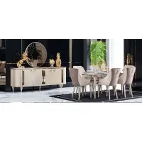 Xl Moebel Gmbh Salle à manger complète Commodes Table 6x Chaises Commode Miroir Set Garniture Nouveau