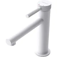 Doporro Robinet mitigeur blanc mat pour lavabo ou vasque design 18,1cm