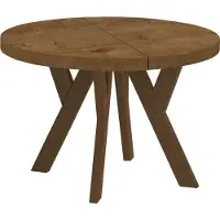 Dekori.Interiors Table ronde à rallonges pour la salle à manger, PERO, style loft, scandinave, diamètre : 90 / 190 cm, Couleur : Chêne Lefkas