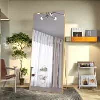 UnboxG 180 x 80 cm Miroir intégral, miroir sur pied et miroir mural 3 en 1, miroir d'habillage, miroir de vestiaire pour la chambre à coucher, le salon et l'entrée