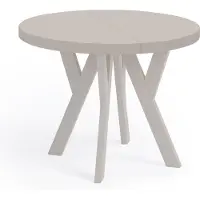 Dekori.Interiors Table ronde à rallonges pour salle à manger, PERO, style loft, scandinave, diamètre : 90 / 140 cm, couleur : cachemire
