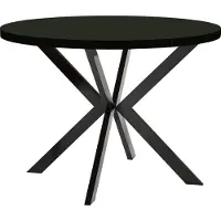 Dekori.Interiors Table ronde à rallonges pour la salle à manger, ENDIK, avec pieds en métal, style loft, industriel, diamètre : 120 / 220 cm, couleur : noir