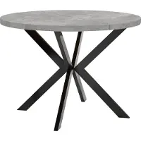 Dekori.Interiors Table ronde à rallonges pour la salle à manger, ENDIK, avec pieds en métal, style loft, industriel, diamètre : 100 / 150 cm, couleur : Atelier clair / noir