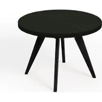 Dekori.Interiors Table ronde à rallonges pour salle à manger, LORA, style loft, scandinave, diamètre : 110 / 210 cm, couleur : noir