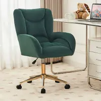 MODFU : Fauteuil relax, fauteuil pivotant, fauteuil de bureau, réglable en hauteur, fauteuil de salon pour bureau à domicile, pieds dorés, couleur verte