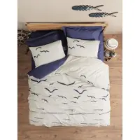 Syfax Parure de Lit Housse de Couette 220 x 240 cm, 2 Taies d'Oreiller 60 x 60 cm, 100% Coton Renforcé, Bleu