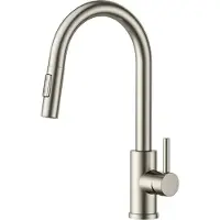 Markenlos Robinet de cuisine extractible avec fonction spray - haute pression - 1 pièce - inox