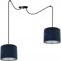 Light11 HOME Suspension, lustre, chrome, abat-jour en velours