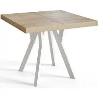 Alpi Möbel AlpiMeble Table a Manger Extensible - Table Carrée Extensible - Table de Salle à Manger Moderne - Plateau Stratifié 36 mm - Pieds en Hêtre - Mesures de 100 cm à 200 cm - Halifax - Collection Rico