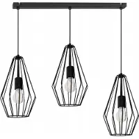 Light11 HOME Suspension Diamant Noir Fil métallique Loft – Lampe suspendue Plafonnier Design industriel