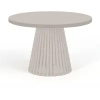 Dekori.Interiors Table de salle à manger ronde pliante, DOVER - style industriel/loft avec pieds à lattes, diamètre : 100 / 200 cm, couleur : cachemire