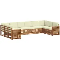 Syfax Ensemble de canapé d'angle avec coussin 10 pcs Naturel et Crème