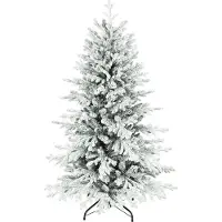 Youjia Arbre de Noël artificiel, 150cm arbre de Noël avec neige, 1162 branches, support métallique pliable