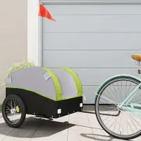 Prolenta Maison Exclusive - Remorque pour vélo, noire et verte, capacité de 45 kg, en fer