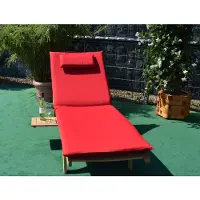 Lestix International Gartenliege Auflage 200cm x 58cm für Gartenliege Görz TL-3005 Rot