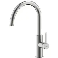 NABER Robinet NAMOR 5 en INOX brossé avec bec fixe orientable / Robinet de cuisine / Mitigeur monocommande