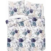 Detexpol Satin linge de lit 220x200 fleurs aquarelles dans les tons lavande 5222 A Home Satin 41
