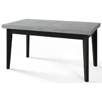 Alpi Möbel Skandi Table de salle à manger, rectangulaire, extensible, dimensions : 200-300 x 100 x 78 cm, table de salon, couleur : studio, avec pieds en bois de couleur noire