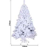 VINGO Arbre de Noël floqué Arbre de Noël PVC 210cm Arbre artificiel sapin blanc