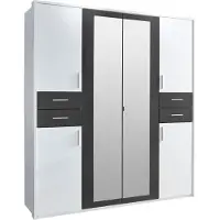 Wimex Armoire Vegas pour chambre à coucher, finition au choix : blanc / graphite