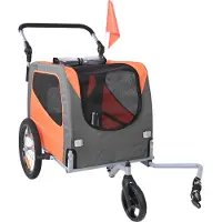 SUGIFT Remorque pour vélo pour chiens, supportant jusqu'à 30 kg, système 2-en-1 : remorque pour vélo et poussette pour animaux de compagnie