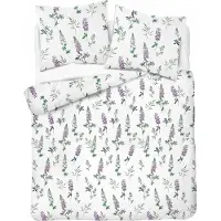 Detexpol Linge de lit, linge de lit en flanelle, chaud, pour l'hiver 200x220 5628b Lavande
