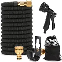 OEM Tuyau d'arrosage flexible 15 m - 8 types de pulvérisation - raccords en laiton - tuyau d'arrosage extensible