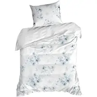 Eurofirany | Parure de lit - Linge de lit - 140 x 200 cm - 100 % coton - blanc - Ensemble de housses de couette - à fleurs