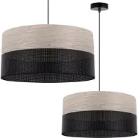Light11 HOME Lampe à suspendre individuelle, abat-jour en placage de chêne blanc, 44 cm