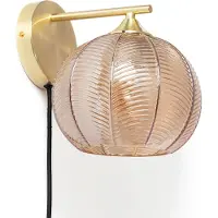 LEDKIA Lampe Murale Métal Et Verre Klimt Ambre
