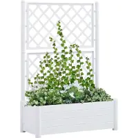 Prolenta Maison Exclusive - Bac à plantes avec treillis 100 x 43 x 142 cm, PP blanc