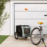 Prolenta Maison Exclusive - Remorque pour vélo, pour chiens, noire et grise. Fabriquée en Oxford et en fer