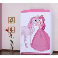 BDW , Armoire avec tiroirs, pour chambre à coucher, 128×190cm, 3 portes, Rosa 2