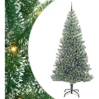 Syfax Arbre de Noël artificiel floconné de neige avec lumière LED