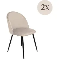Dmora Achito - Chaise, Gris Clair, 2 Chaises