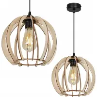 Light11 HOME Suspension moderne en bois avec éclairage LED