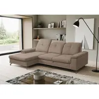 VENASI PANAMA Canapé d'angle gauche avec fonction sommeil et coffre de lit Canapé d'angle en L Canapé-lit MARRON